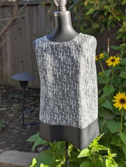 Black and White Tweed Sleeveless Top