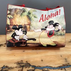 Vintage vinyl bag with Minnie mouse and Mickey Mouse aloha bag