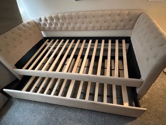 Twin Daybed Frame with Pull-Out Trundle