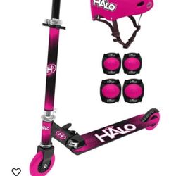 Pink Halo Scooter With Helmet And Pads