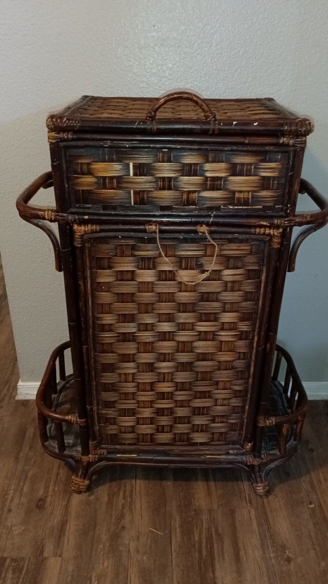 Rattan Bamboo Storage Cabinet 