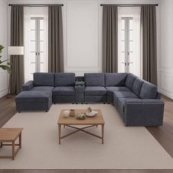 8 Piece Brown Modular Sofa ** New In Boxes**