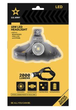 U.S. Army 2000 Lumen Rechargeable Headlamp