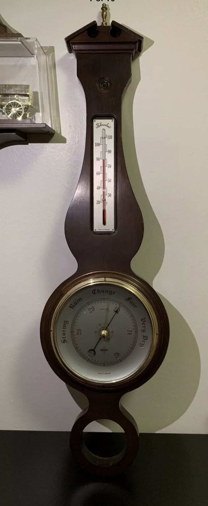 32”SWIFT Weather Station Barometer With Genuine Mahogany, Made In England