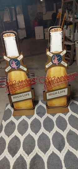 4 Foot Tall Miller High Life Bar Displays.