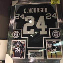 Raiders Charles Woodson Autographed Framed Jersey Fanatics Authenticated 