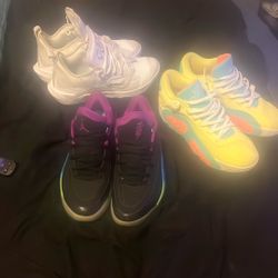 Three Pairs Of Jordans Size 10 And 10 1/2