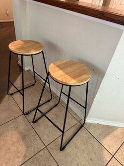 Set of 2 Industrial Bar Stools
