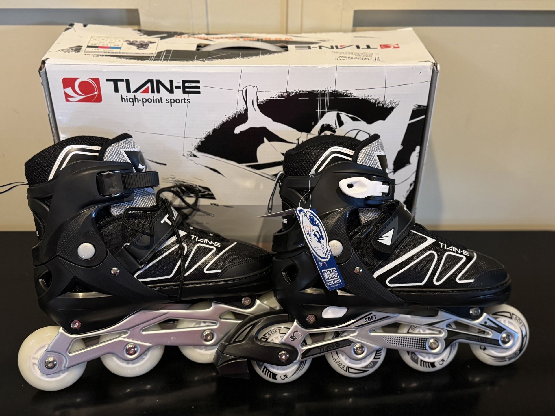 Tian-E Inline Roller Skates Adjustable Size Large