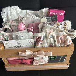 New !!!Baby Girl 0-6 Months Baby Basket 