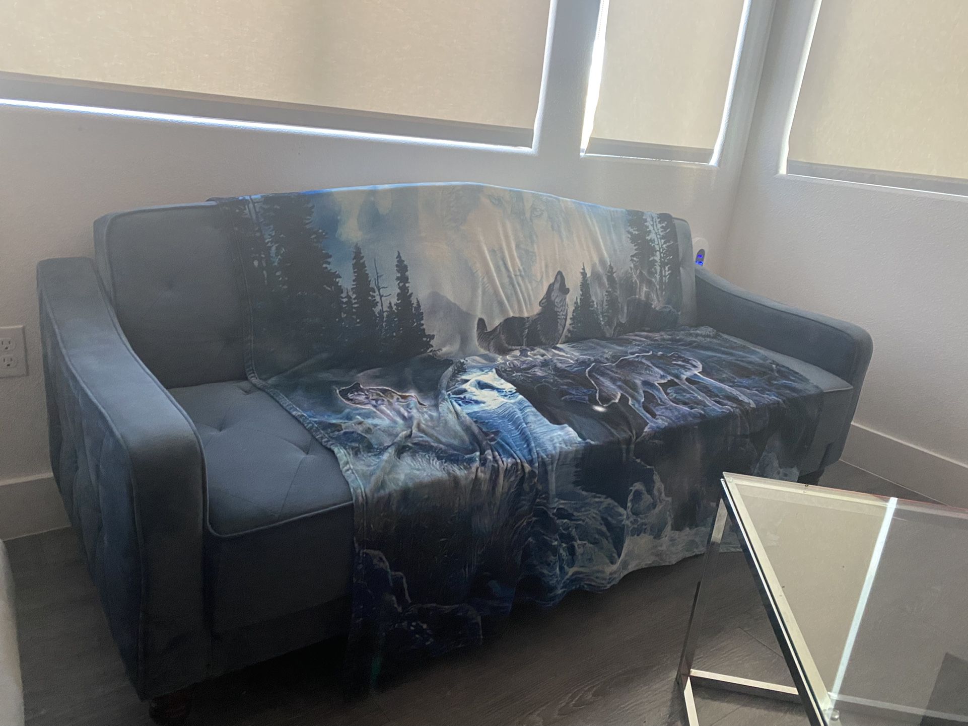 Blue Reclining Couch