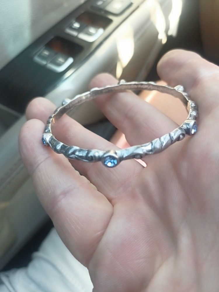 Brighton Silver Bracelet With Blue Topaz Stones