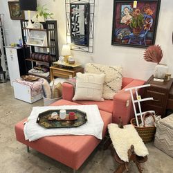  SET 2PC Moooi Red Bottoni Lounge Chair & Ottoman / Q5HVY3
