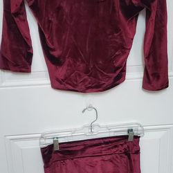 Velvet Crop Top & Skirt Set