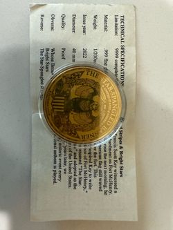 American Mint commemorative medallion features a "Star-Spangled Banner" design.