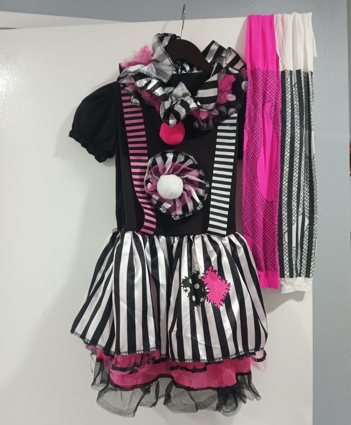 Girl's Halloween Costume Clown Size 8-10