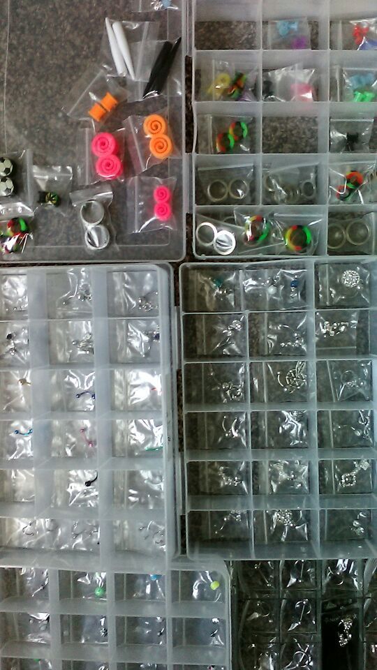 Body jewelry of all sorts of $2 some $3 some $5