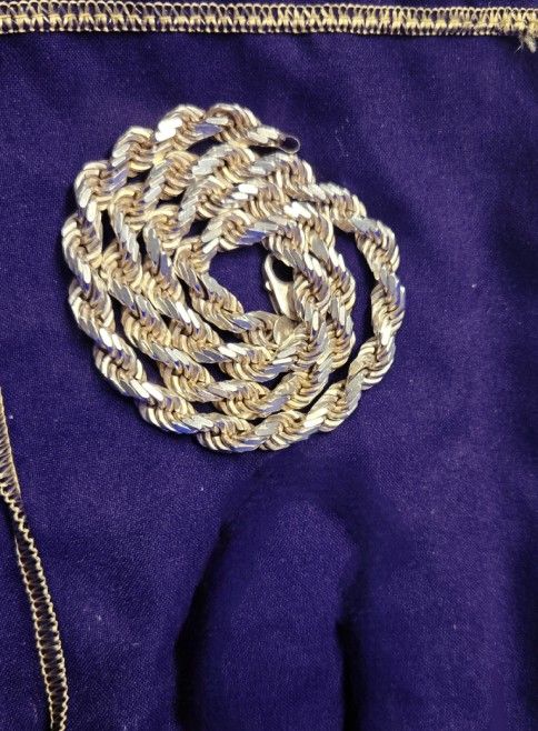 22" Italian Silver 8.5mm .925 Heavy Chain, Diamond cut