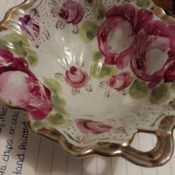Beautifully Handpainted Vintage Trinket Bowl