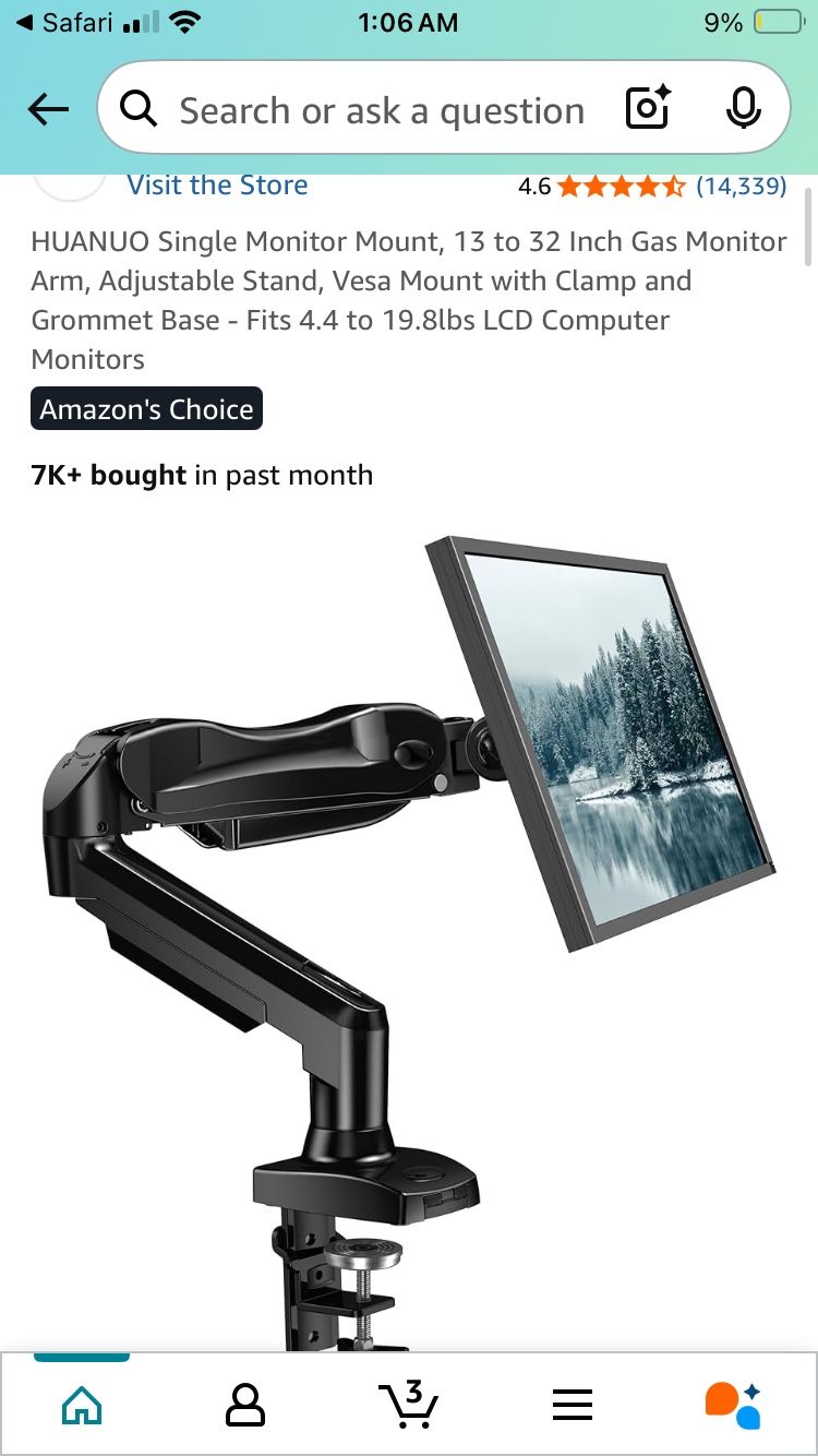 Single Arm Monitor Mount