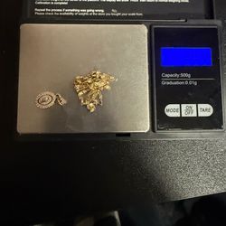 Gold chain in pendant both  14k