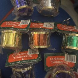 19 Trimmeries Drum Ornaments  -Set of colorful drum-shaped ornaments. 2” each approx 