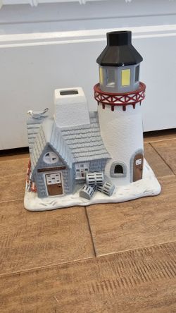 Vintage PartyLite "Stoney Harbor" Lighthouse Ceramic Tealight Candle Holder