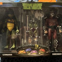 NECA Teenage Mutant Ninja Turtles Leonardo VS Shredder 
