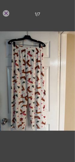 Plush Lounge Pants DACHSHUND CHRISTMAS pattern