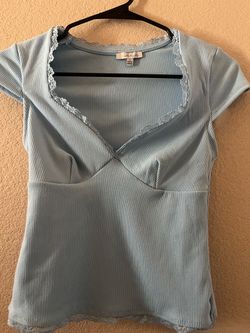 Blue ribbed top