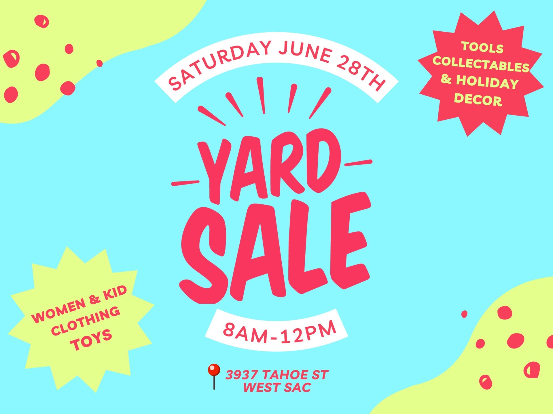 Yard Sale In West Sac, Saturday June 28 | 8am-12pm