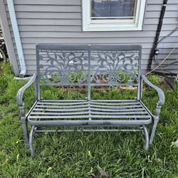 Ornate Aluminum Patio Glider With Nrand New Cushions 