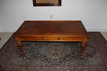 American Signature Wood Coffee Table with Storage Drawer