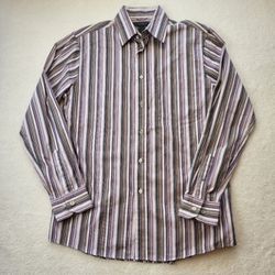 Express Multi-Colored Striped Button Down Classic Shirt Men's Size M
