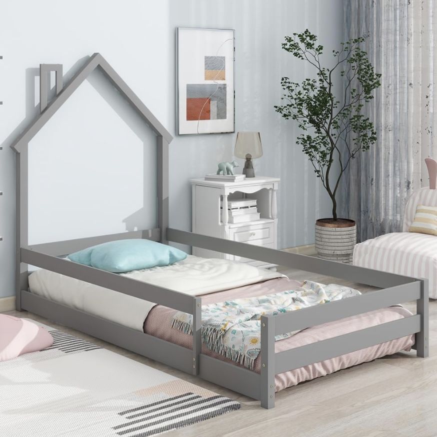 Twin Bed Frame Gray