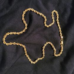 NWOT 14 Karat Overlay Rope Chain 24 Inches Lobster Claw Safety Lock