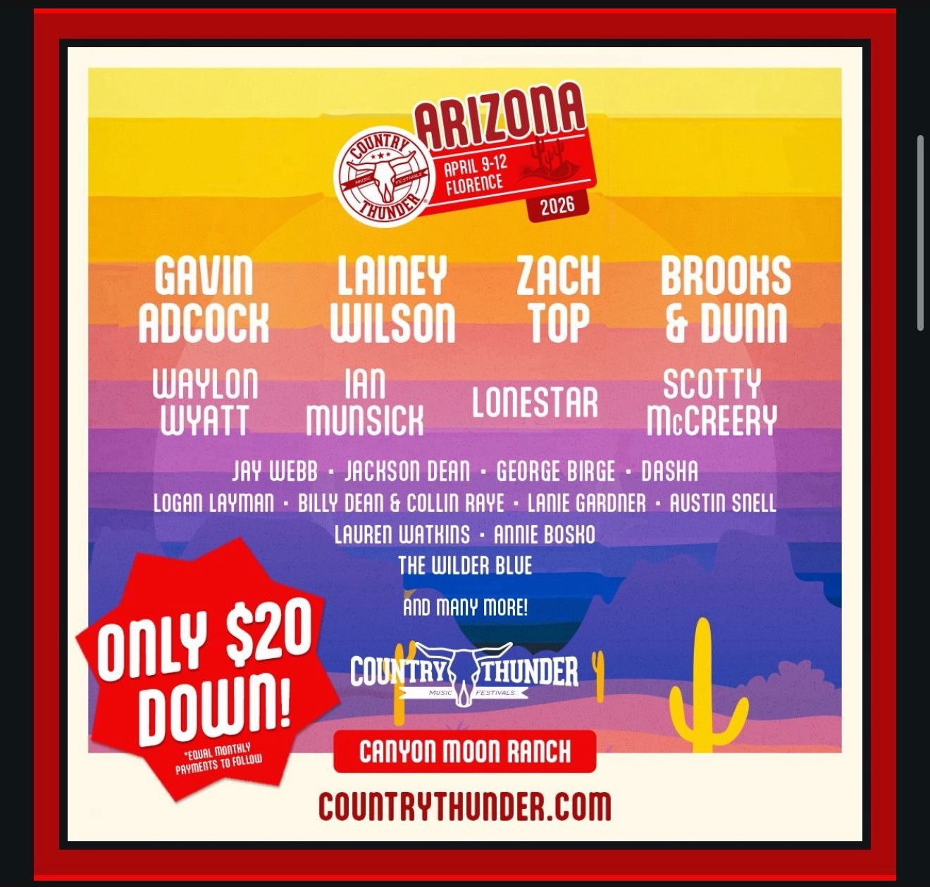 Country Thunder Campsites 2026