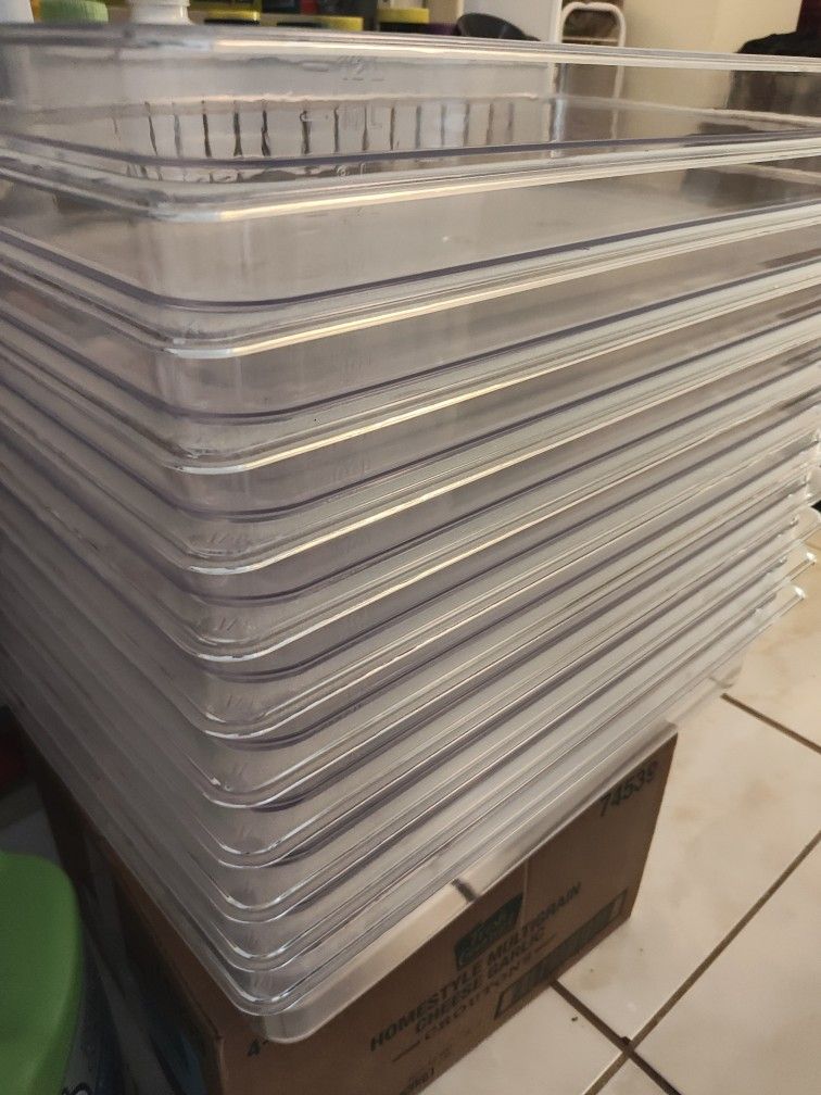 Catering trays LIDS INCLUDED clear plastic / acrylic / polycarbonate food storage