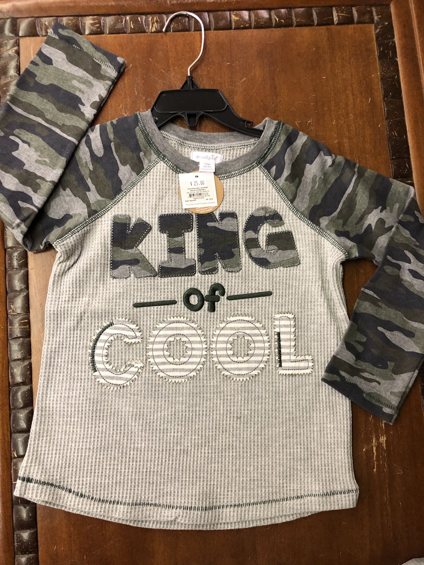 MudPie NWT “King of Cool” Camo Shirt