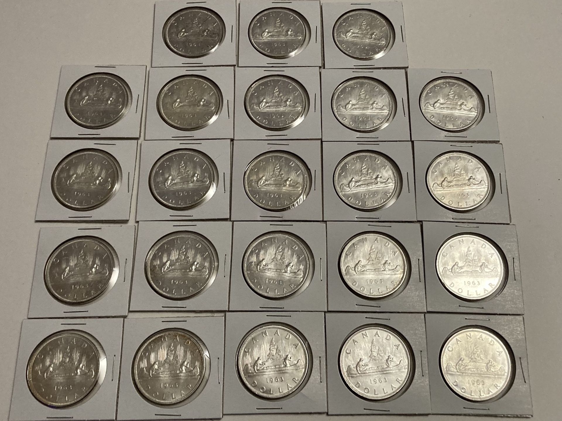 Mint lot of 23 vintage Canadian silver dollars coins coin bullion 80% stacker 