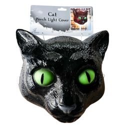 Vintage Black Cat Porch Light Cover Halloween Holiday Decor Large NEW