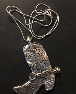 Cowboy Boot Pendant Necklace