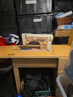 Necchi Sewing Machine W/ Table And 3 Drawers