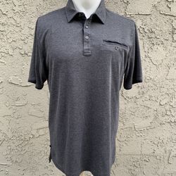 Travis Matthew Polo Shirt Mens Medium Black/ Charcoal Gray  Short Sleeve Golf