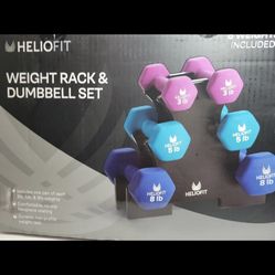 HelioFit Neoprene Hand Weight Set: 2x 3 lbs,2x 5 lbs,2x 8 lbs
