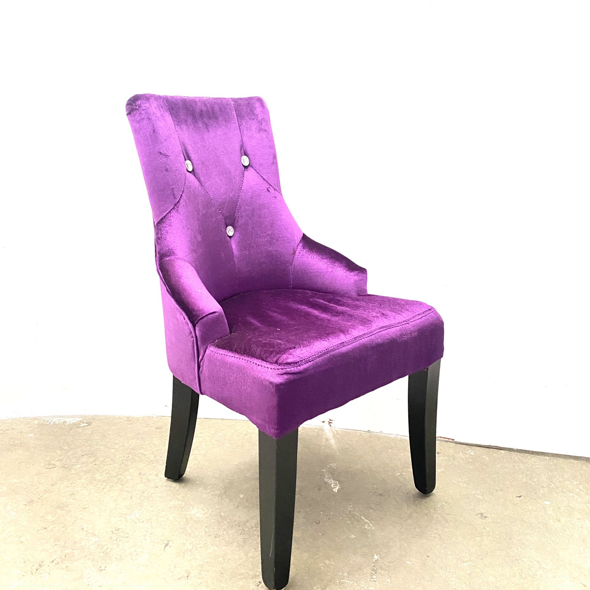 Little Kids Purple Velvet Rhinestone Retro 1 Chair