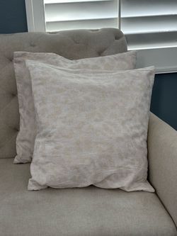 Set of two 20x20 beige cheetah print pillow covers with gold flecks