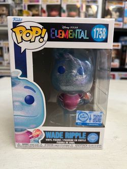 LE EXC GLITTER CHASE Wade Ripple w/ Vivisteria Flower Elemental Funko Pop #1757