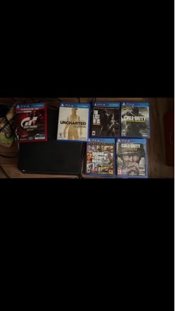 Sony PlayStation 4 Slim 1TB Black (BARELY USED) 2 controllers, 6 Games