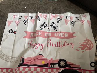 Girl Race Car Photo Backdrop